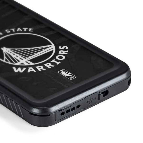 NBA Golden State Warriors Black Animal Print Galaxy S24 Waterproof Case